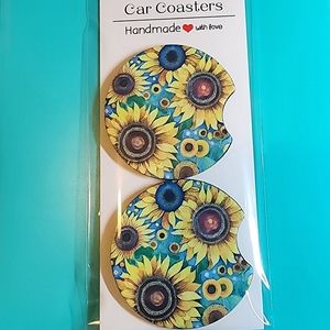 Sunflowers Car Truck Cup Holder Car Coasters